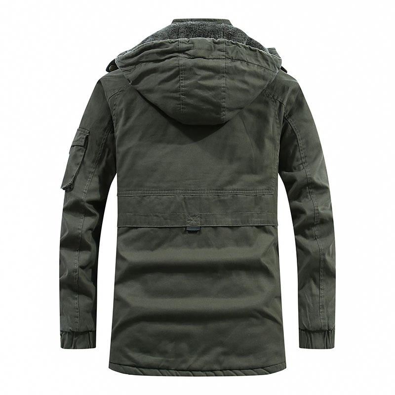 Amazon nuevo estilo de primavera y otoño hombre medio largo collar suelto con capuchón de algodón chaqueta de hombre joven chaqueta