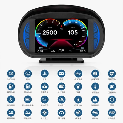 Vehicle HUD Instrument Water Temperature and