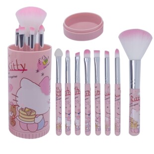 Cross-border cartoon cat 8 makeup brush suit barrel for beginners blush eyebrow lip brush eye shadow brush beauty makeup tools
