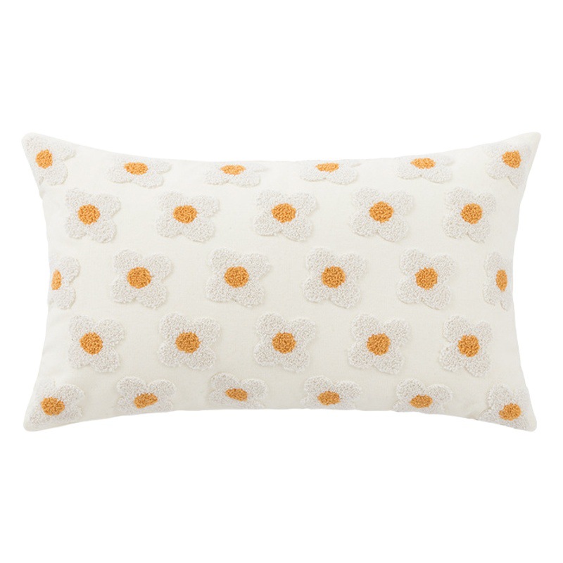 Nórdico ins estilo bordado almohada sofá cabecera cojín cintura tufted borla Bahía ventana futón almohada al por mayor