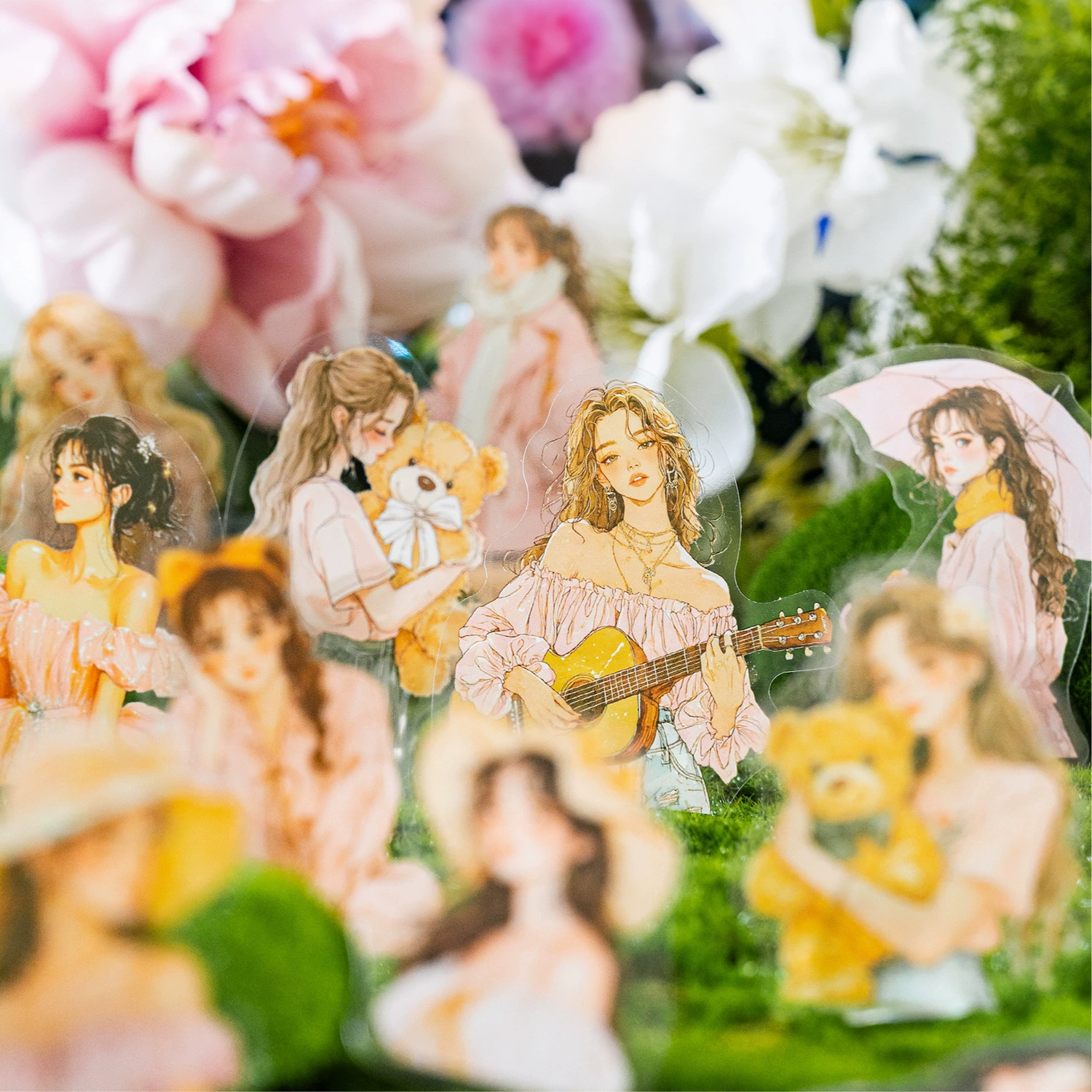 Набор из 30 наклеек из ПЭТ-материала серии Tangshi Girls' Times, наклейки для декора с изображением персонажей