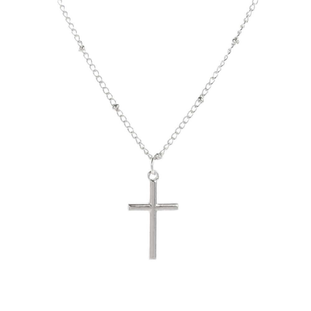 Collier croix simple et brillant pour femme or et argent_voghion.com