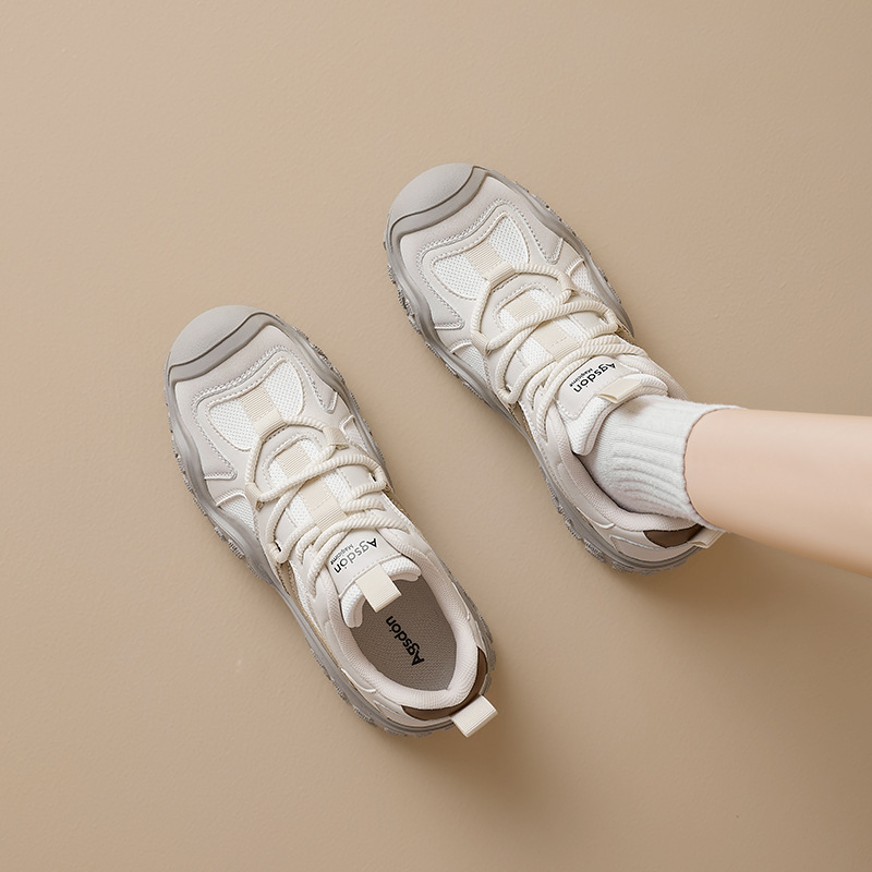 Zapatos de montaña de león antiguo para mujeres al aire libre 2025 nuevos zapatos deportivos casuales de invierno para caminar ligeros y feos zapatos de papá