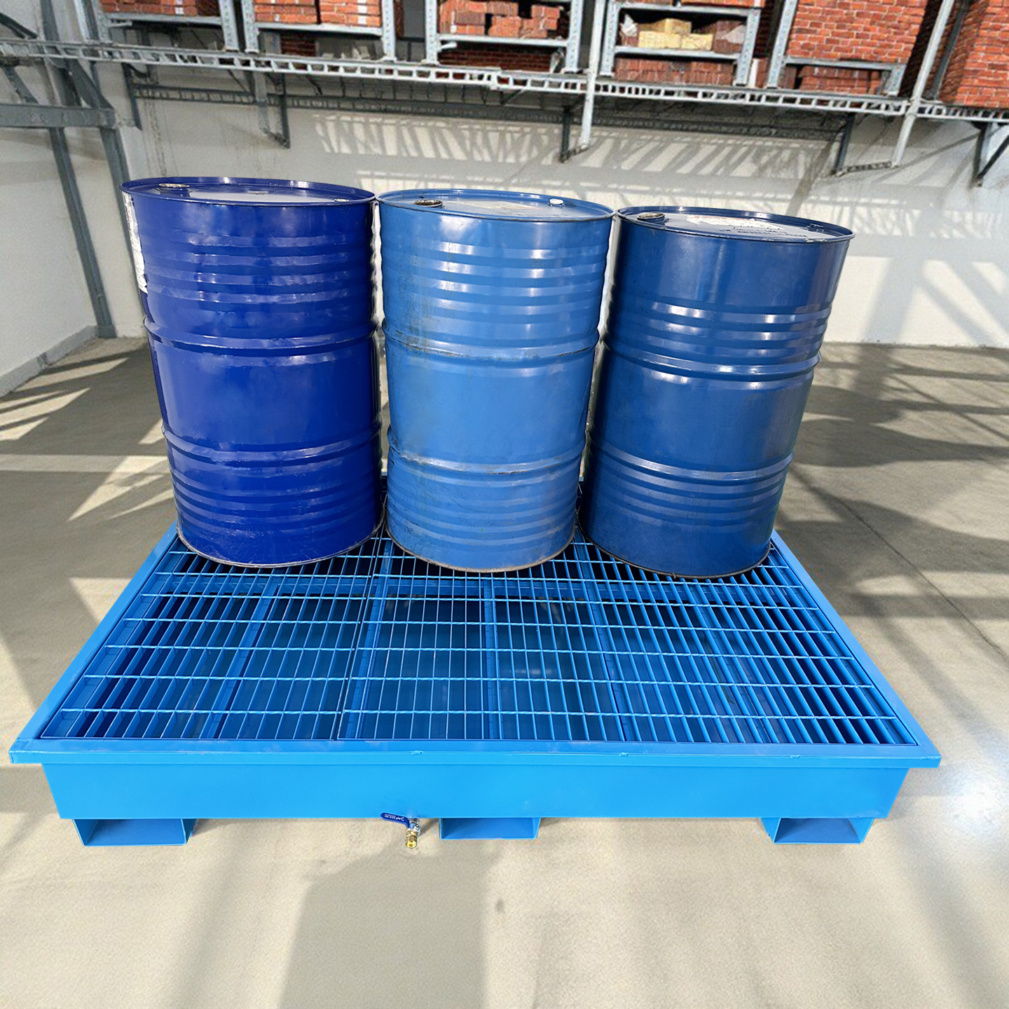 油桶支架钢制防渗漏托盘防泄漏油盘化学品二次分装架子化工桶支架