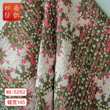 田园风女装浮雕经典小碎花色织装饰布料秋冬礼服化妆包提花时装布