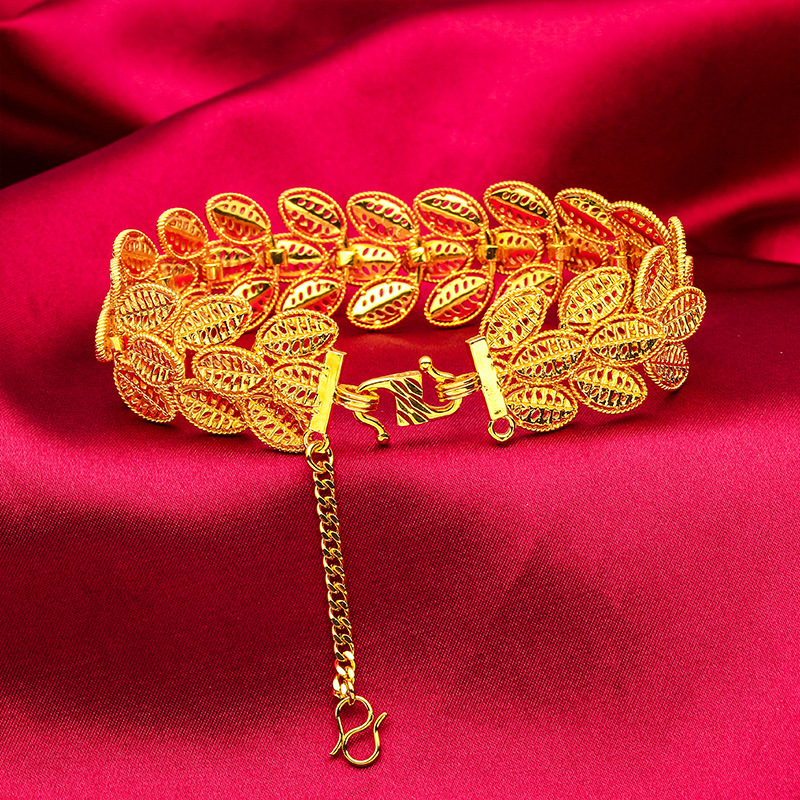 Bracciale unisex alla moda con foglia d'albero, bracciale a tesa larga con foglia_voghion.com