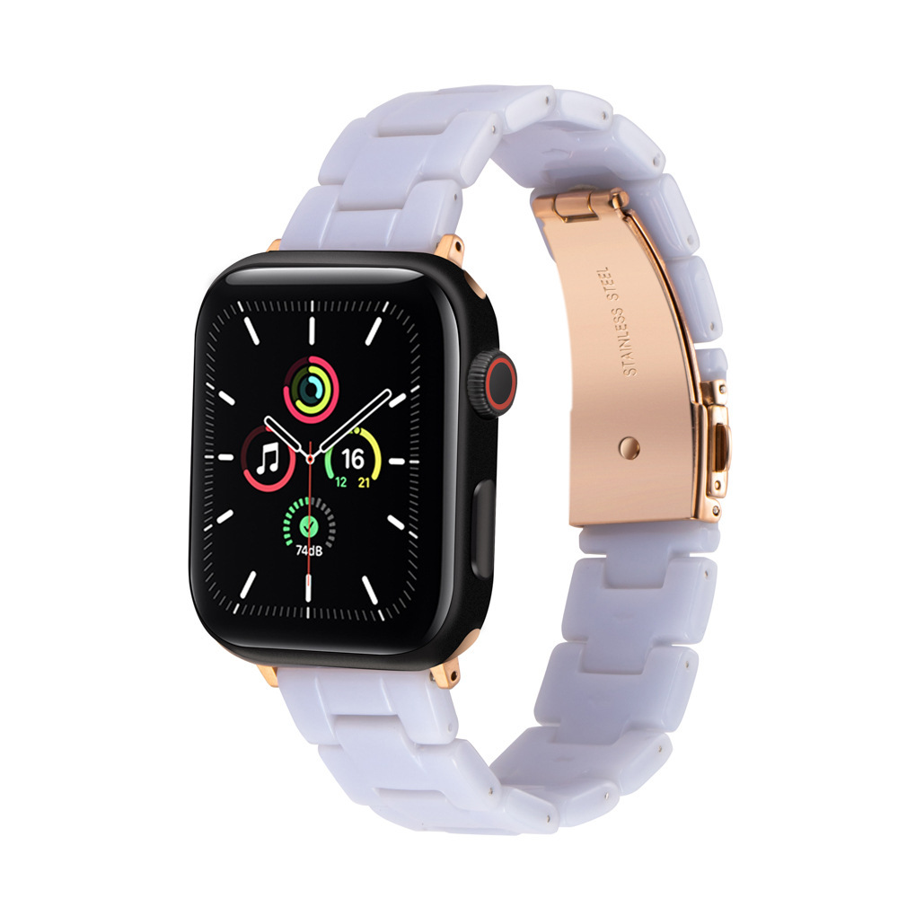适用于apple watch8表带新款极光色树脂iwatch4567苹果se幻彩表带