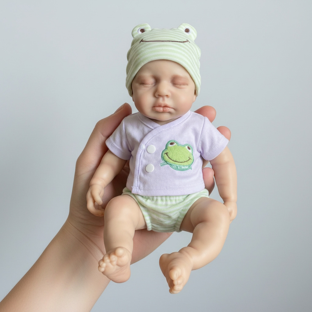 12 pulgadas Q Bullet verde sólido sombrero de rana LOULOU simulación muñeca de juguete para niños Navidad sólida silicona