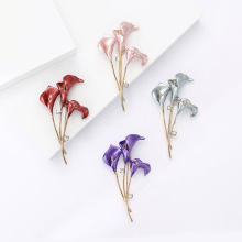 新款文艺合金珐琅郁金香胸针温柔小清新女士披肩开衫胸花饰品别针