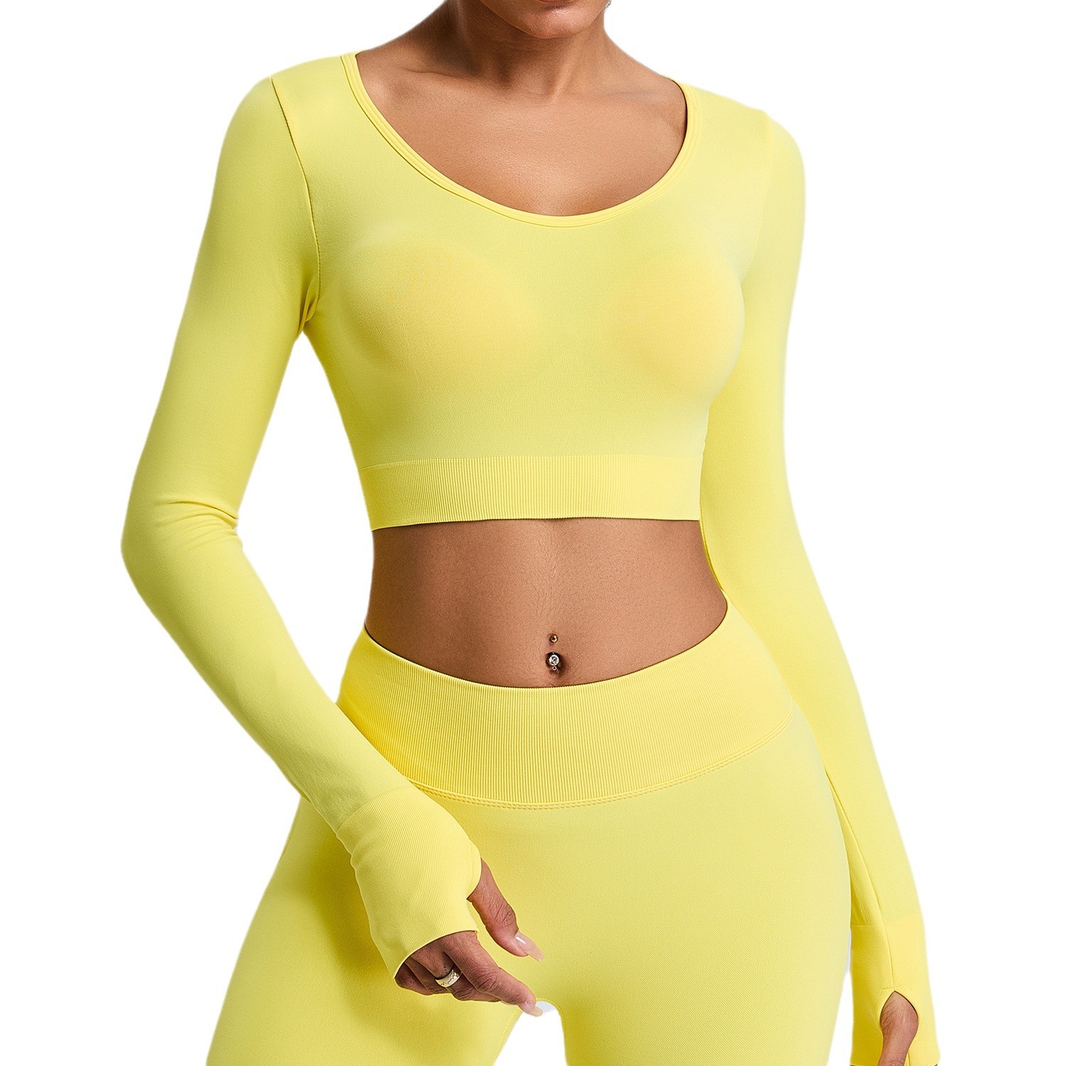 Otoño y invierno nuevo vestido de yoga de manga larga sin costuras, camiseta deportiva de alta calidad de mujer, ropa de fitness de secado rápido transpirable