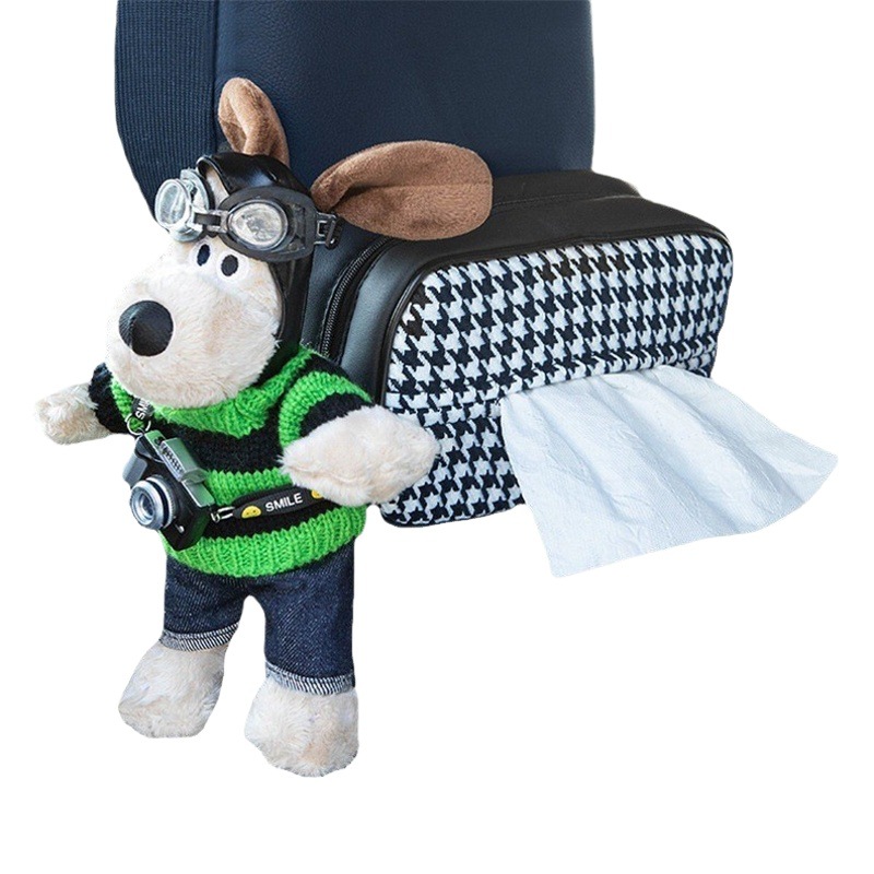Caja de pañuelos de coche caja de pañuelos de coche de alta calidad suministros de decoración de coche lindo coche colgando caja de pañuelos
