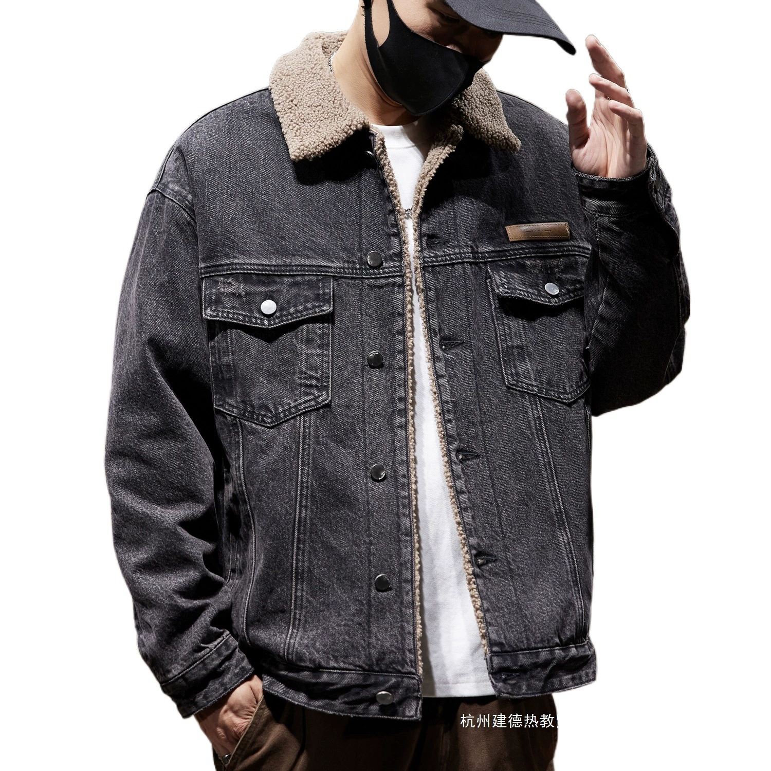 Теплая ретро теплая джинсовая куртка, бархатный утепляющий пуховик, oversize