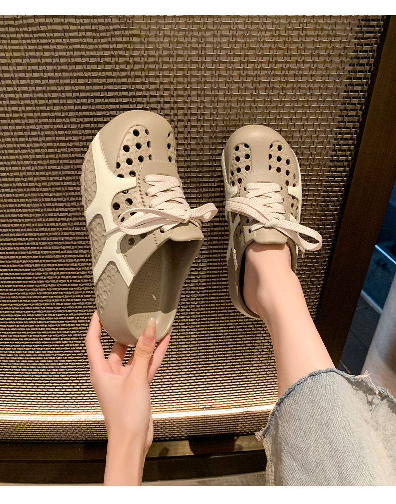 Dép sandal nữ xỏ ngón đế bệt lỗ thoáng khí, quai mềm dễ chịu — EN36 Hạnh chi tiết 25