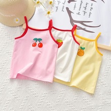 女童夏装背心吊带宝宝洋气儿童个性潮牌韩版草莓樱桃拼色内搭外穿