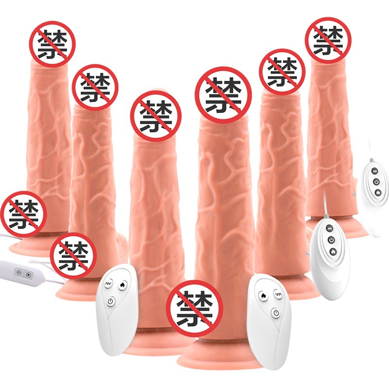 Control remoto inalámbrico simulación eléctrica pene vibrador femenino calefacción cañón consolador masturbación juguetes sexuales femeninos
