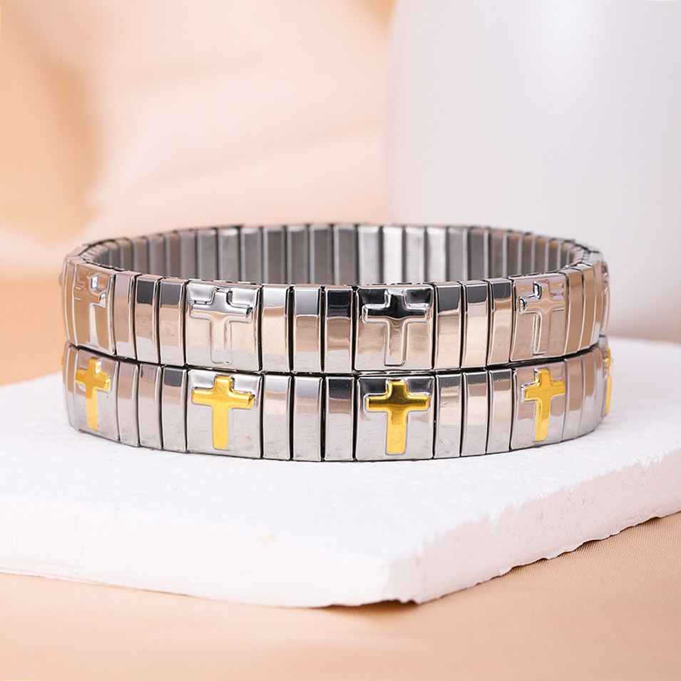 23g Weight 304 Stainless Steel Pendant Material Basic Modern Style Classic Style Geometric Cross 304 Stainless Steel Plating Men's Bracelets Men Cuff & Bangle
