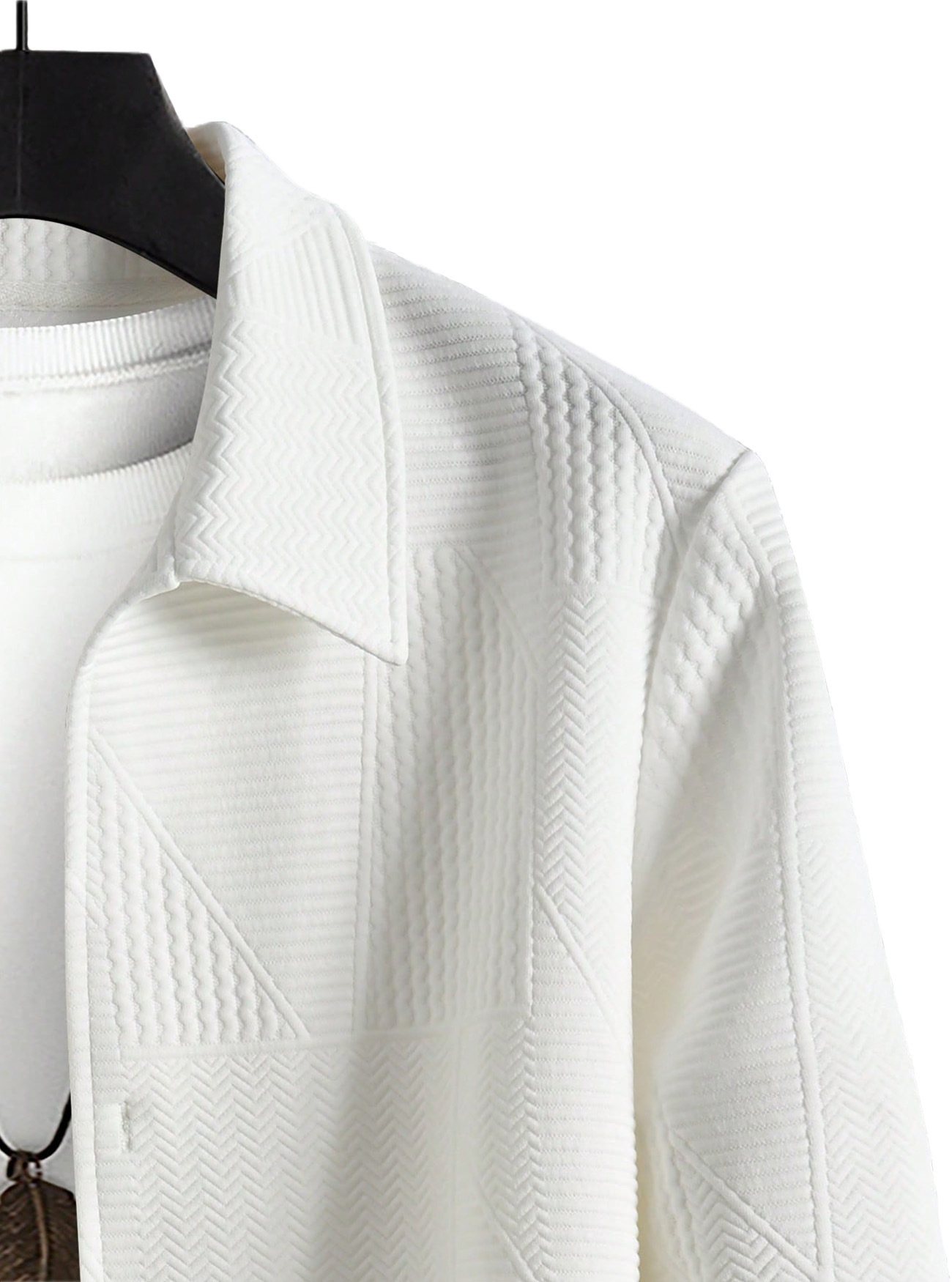 Men's Monochrome Jacquard Casual Single Breasted Jacket_voghion.com