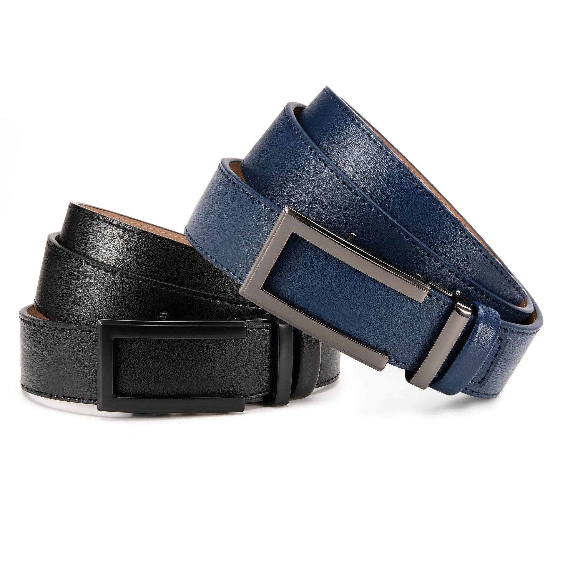 Amazon transfronterizo nueva aleación hebilla automática cinturón de los hombres de negocios casual correa de piel de vaca fábrica al por mayor