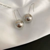 49#Ear Hook-Silver Ball Pearl
