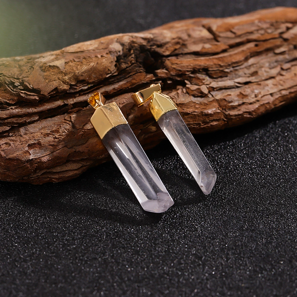 natural water, hexagonal white crystal, pendant, natural ore, accessory, DIY