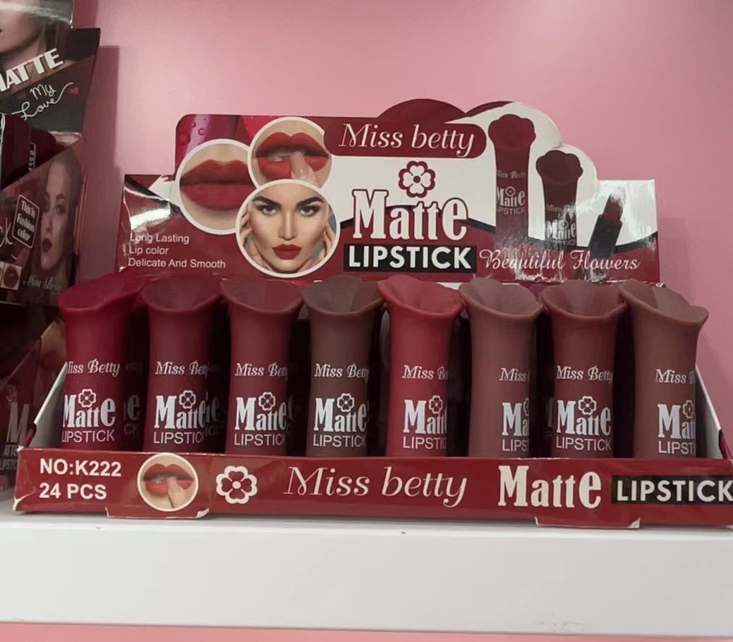 Lápiz Labial Miss Betty Nuevo, Comercio Exterior Transfronterizo, Color Único, 6 Colores, Brillo Labial, Dos en Uno, Maquillaje 2 en 1