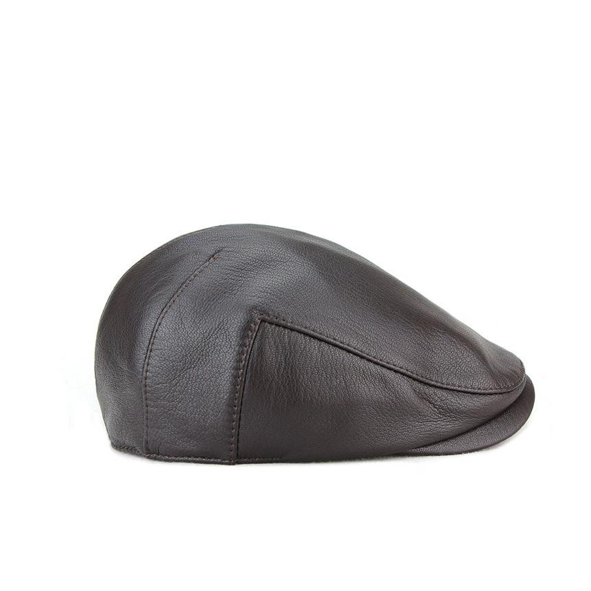 春秋贝雷帽真皮鸭舌帽前进帽男女羊皮秋冬保暖帽薄款皮帽子时尚潮