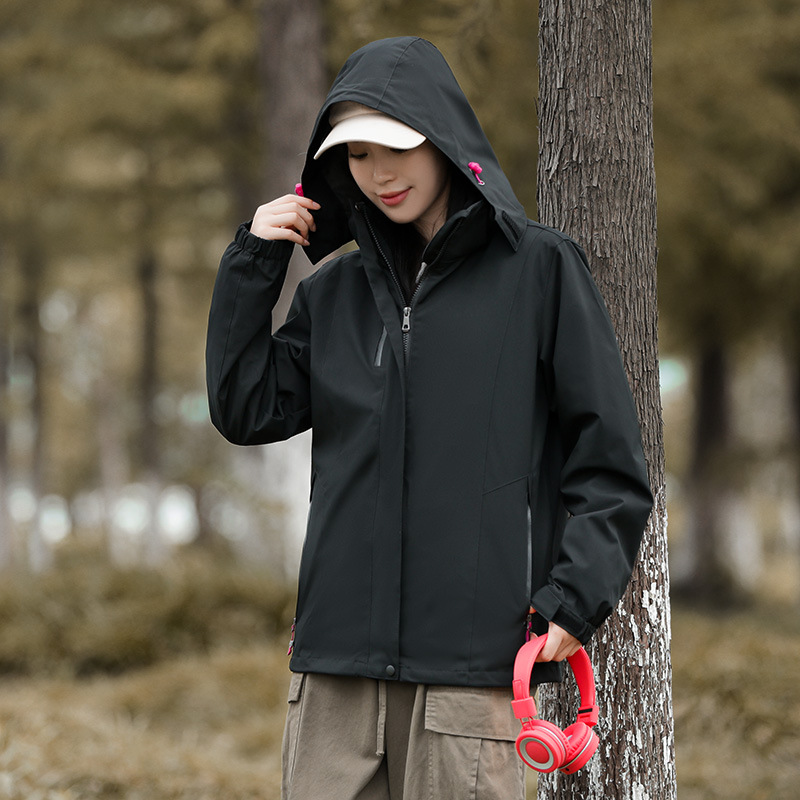 Chaqueta de dos piezas desmontable tres en uno transfronteriza para hombres y mujeres al aire libre impermeable a prueba de viento chaqueta de pareja con forro polar