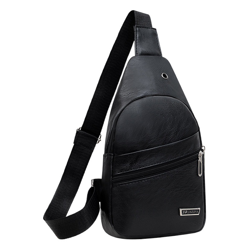 Business Men's chest bag travel mobile phone storage bag waterproof pu chest Bag Men's Outdoor Leisure Sports Backpack