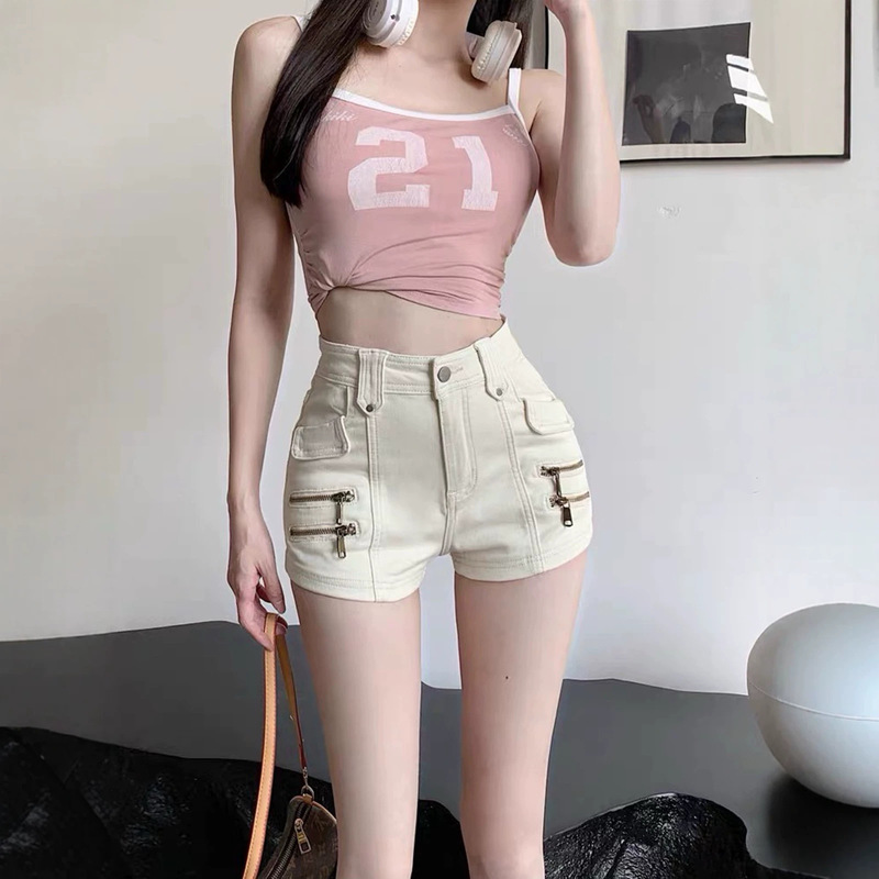 High-Waisted Denim Shorts for Women, Summer Thin Style, 2026 New Model, Stretchy, Sexy, Slim-Fit, Fashionable Hot Shorts for Women
