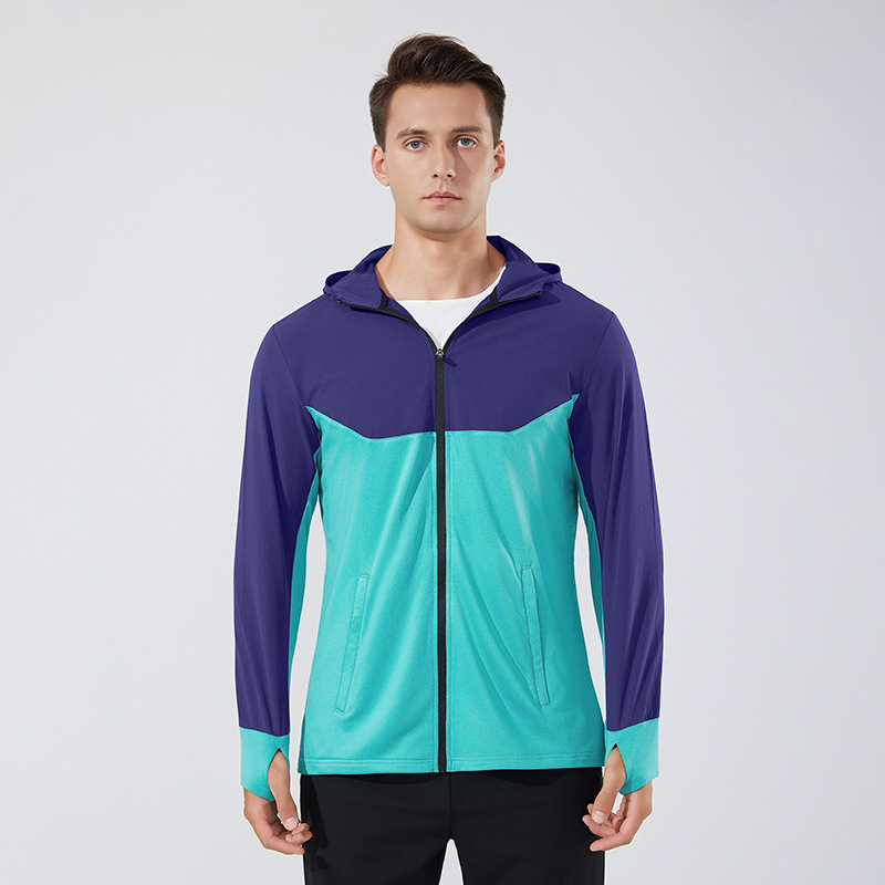 Deportes suéter con capucha de los hombres de otoño e invierno al aire libre correr fitness a prueba de viento cálido forro polar con capucha chaqueta deportiva casual