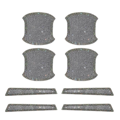 Car Hot Drill Door Handle Protective Film Diamond Anti-Scratch Handle Sticker Car Door Bowl Anti-Scratch Car Handle Protective Film (Portal Wrist) - hot-diamond-door-bowl-handle-8-piece-set-colorful-white-diamond