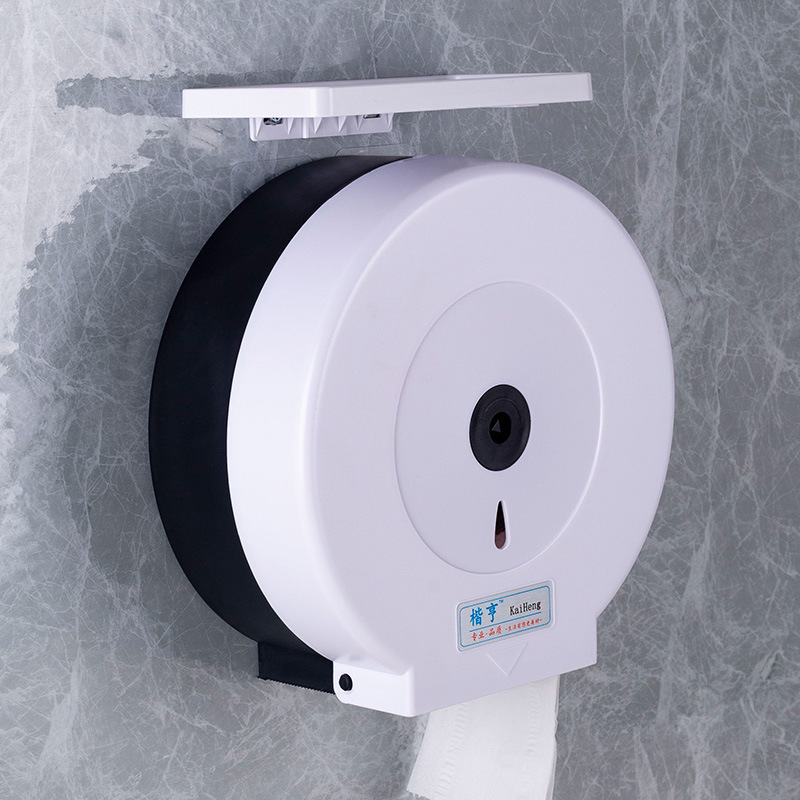 Caja de pañuelos de rollo grande Caja de papel de rollo de hotel Caja de papel de papel de baño de inodoro Caja de papel grande montada en la pared sin perforación