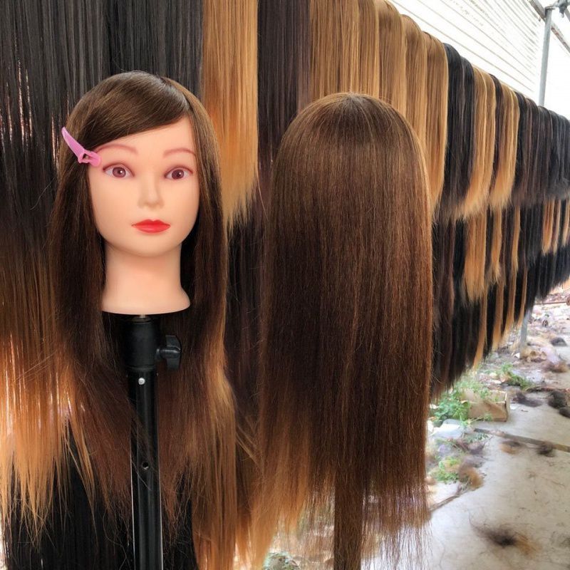 ヘッドマネキン、ヘアスタイリングヘッドマネキン、フルリアルヘアウィッグ、パーママネキン、見習い練習用ヘアスタイリングマネキン、モデルヘッドウィッグ|undefined