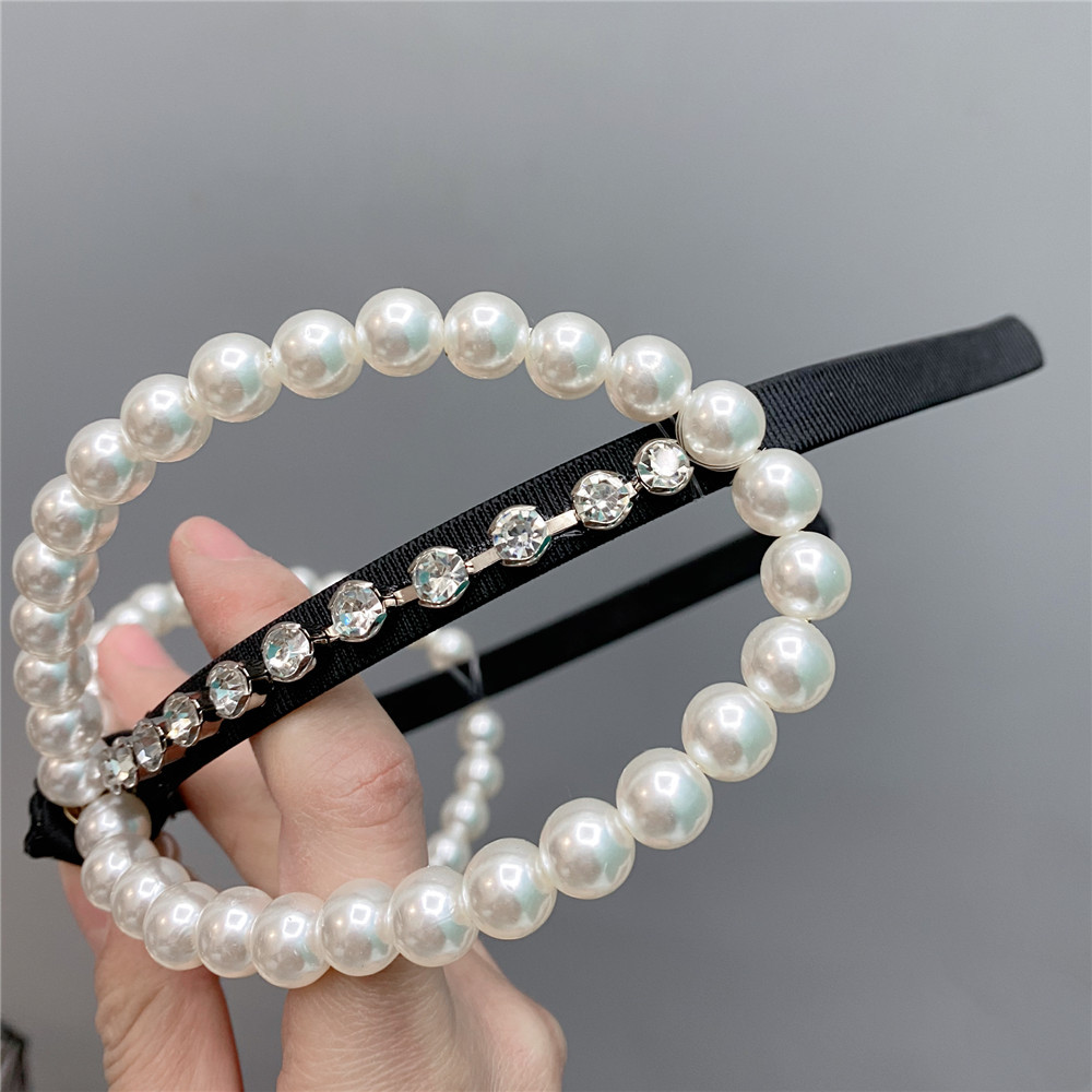 Oversized Bow-knot Pearl Hair Hoop Inlaid Diamonds display picture 2