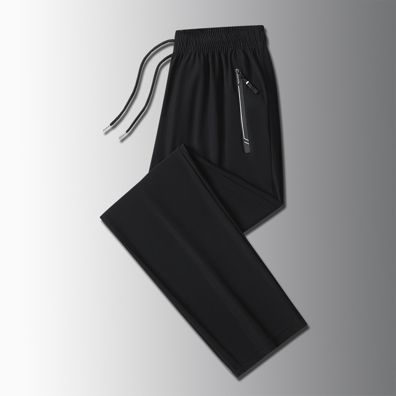 2024 pantalones de seda de hielo de secado rápido de verano para hombres y mujeres pantalones deportivos elásticos casuales de talla grande pantalones deportivos rectos al por mayor de fábrica