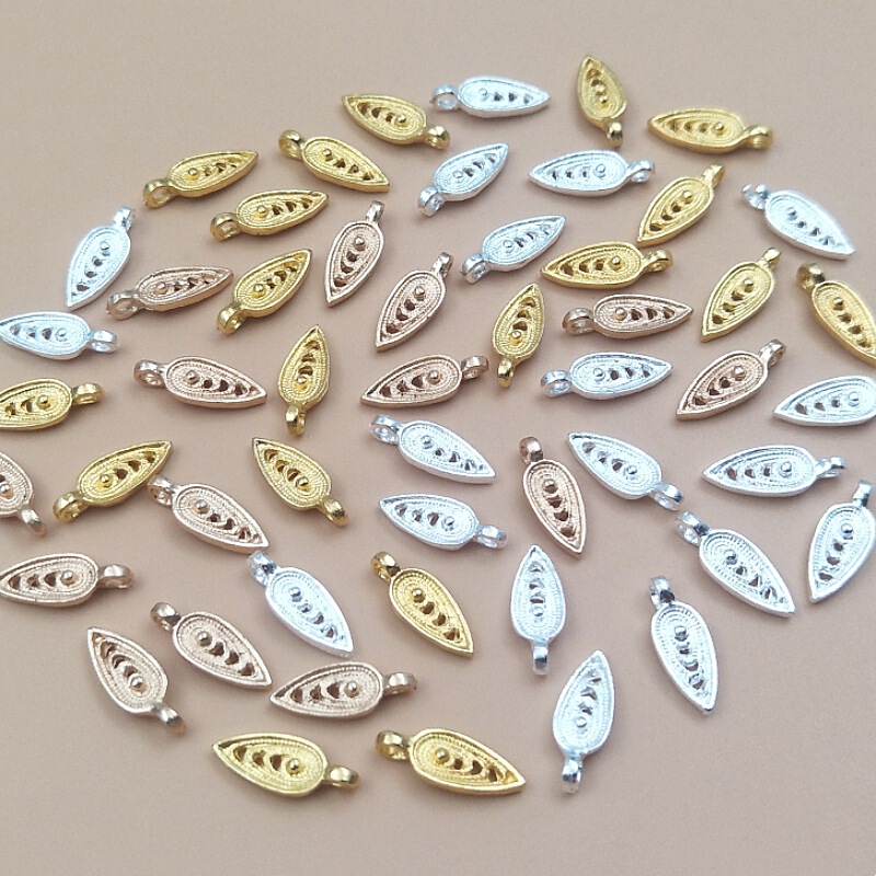 diy jewelry accessories new alloy small leaves peacock feather small pendant hairpin handmade hair accessories pendant material 115