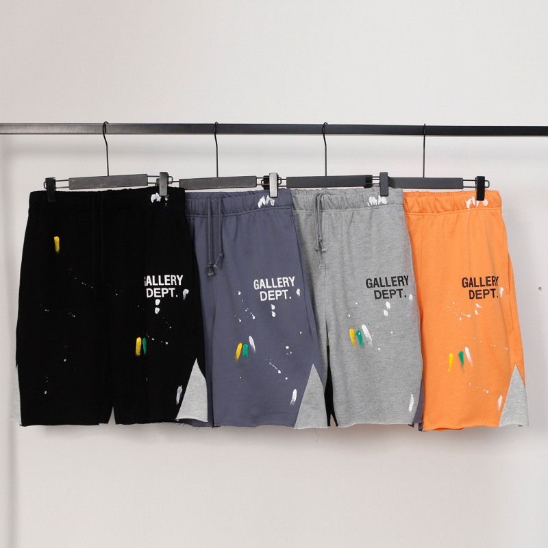 Gallery Dept 2023 Spring and Summer European and American Trendy Brand Splash Graffiti Print Men's and Women's Casual Shorts