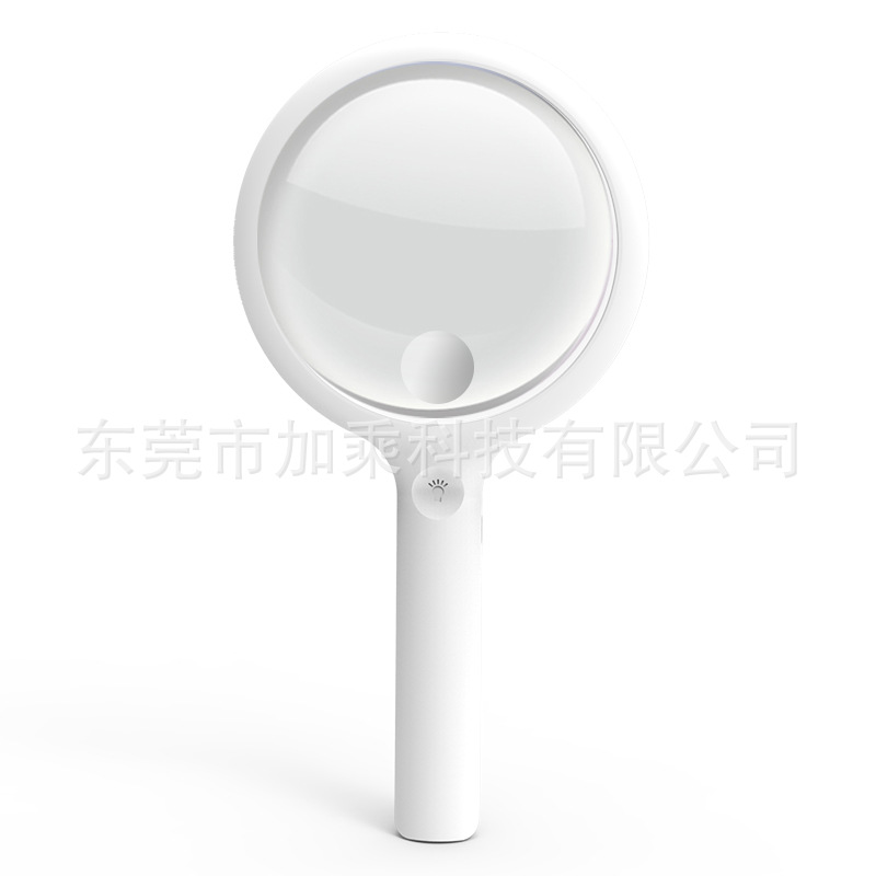 老人阅读放大镜 高清大镜片高亮LED灯 手持智能充电放大镜