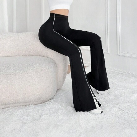Cross-border minimalist A-line pants, slimming, split, high elasticity, buttock-lifting, leg-lengthening, high-waisted, running, yoga, sports, fitness