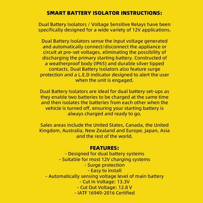 Intelligent Battery Controller Vsr – Power supply, ignition system accessories
