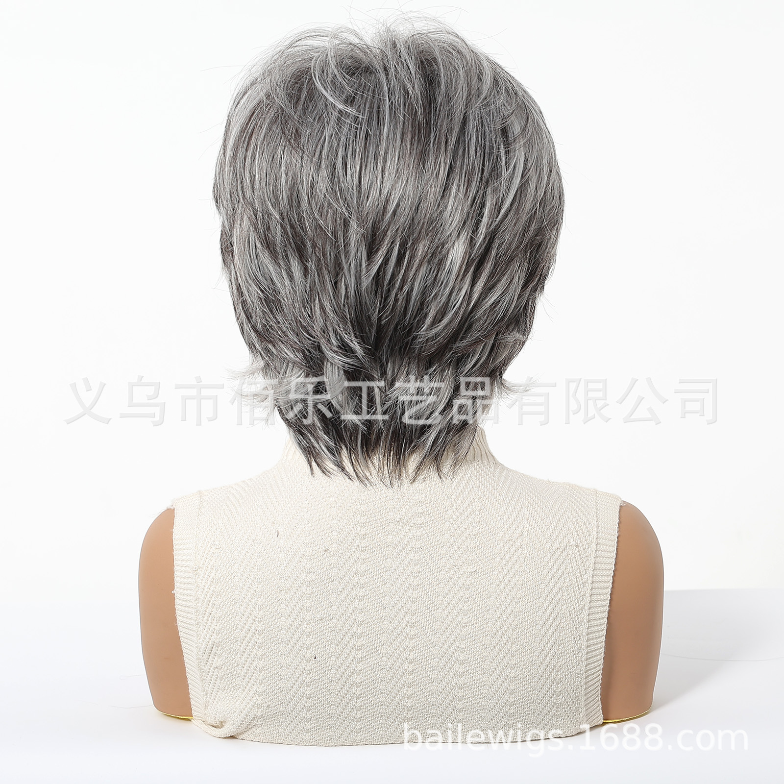 pelucas para mujer 10 pulgadas gris parcial Xuchang pelucas transfronterizas fábrica al por mayor en stock cabello