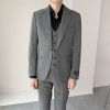 韩版修身潮男士西服套装弹力面料商务休闲上班西装三件套青年时尚|ms
