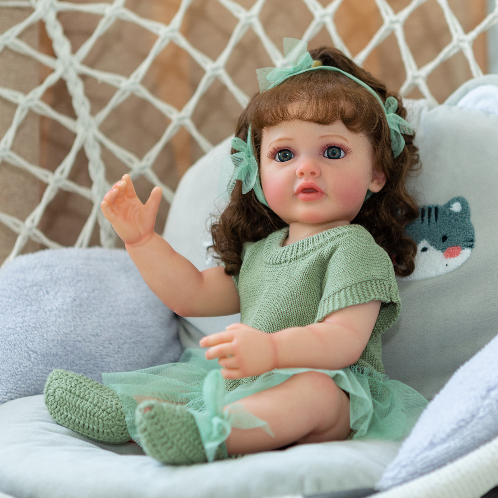 NPK 55cm pegamento completo puede entrar en la simulación de agua muñeca reborn Betty transfronteriza suministro de comercio electrónico entrega de una pieza