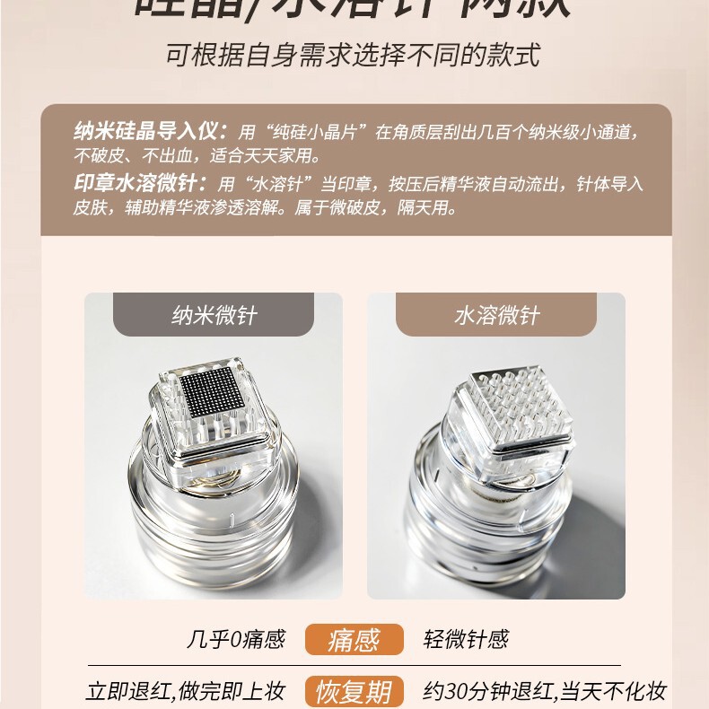 Home-Use Essence Painless Water Light Infusion Device for Home Use, Stimulates Hair Growth and Thickens Beard, Press-On Stamp Micro-Needle