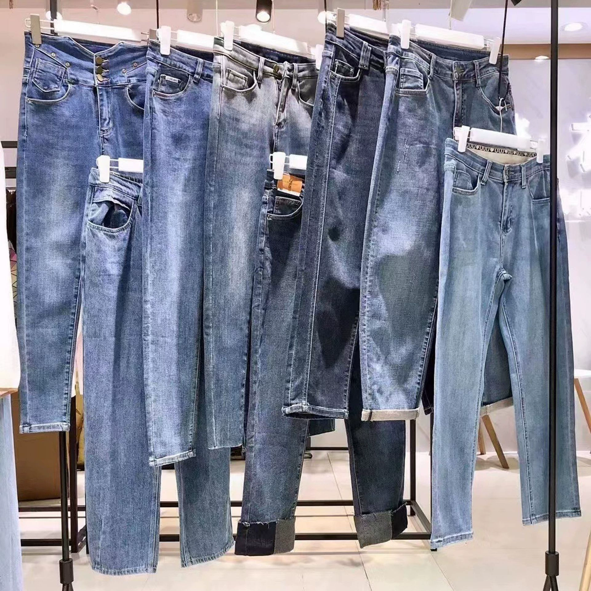 Прямые джинсы женские приливные бренды ins свободные повседневные брюки