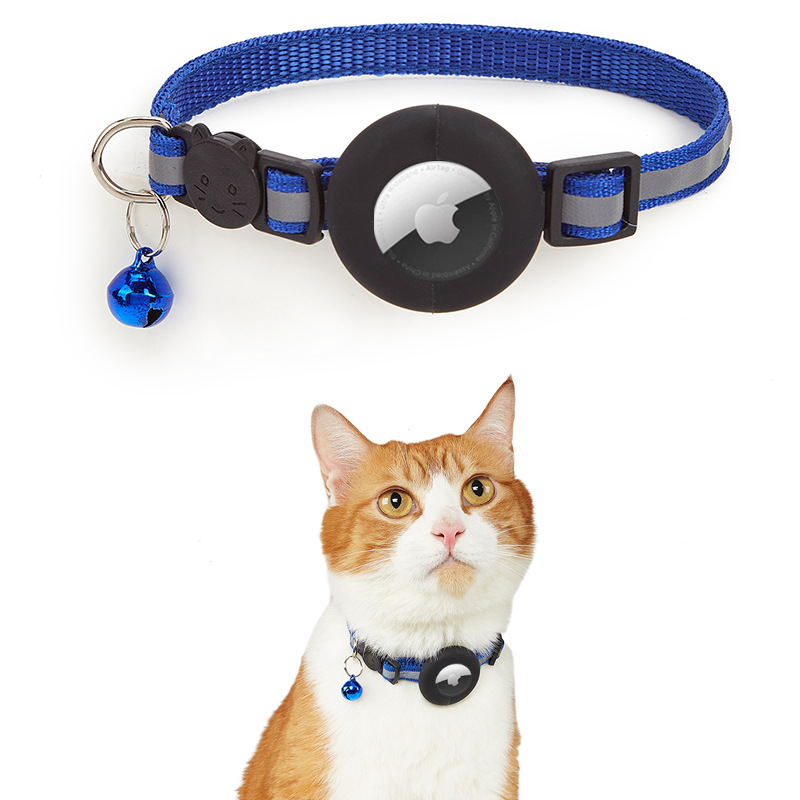 Amazon explosión Airtag collar de gato reflectante con campana hebilla de seguridad collar para mascotas collar de huella en stock