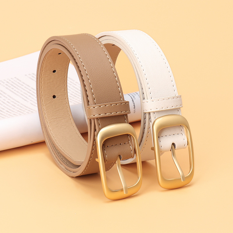Fashionable and versatile women's belt with alloy pin buckle, simple belt for women, high-end decorative clothing belt_viptrois.com