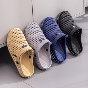 Hole Shoes Men's Sandals Non-slip Baotou Fashionable Outdoor Wear Summer Men's Thick-soled Home Korean Style Two-wear Sandals