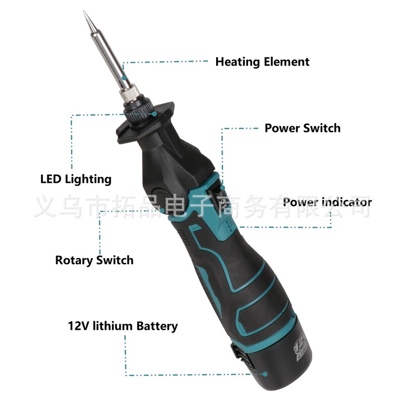 12Vリチウム電気はんだ付けポータブル家庭用小型恒温はんだガン充電式電動ツール|undefined