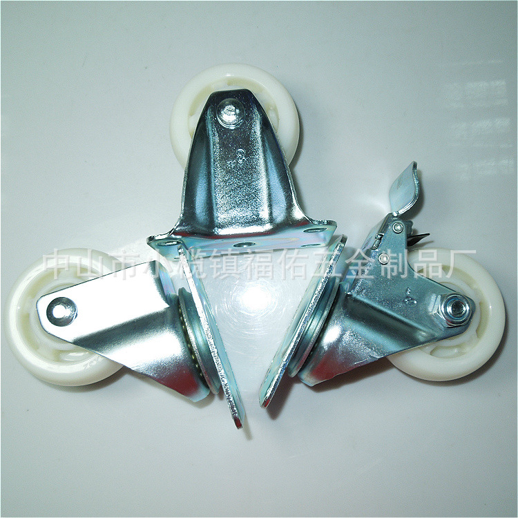 中型不锈钢耐高温300度尼龙脚轮 3寸4寸5寸定向轮万向轮带刹车轮